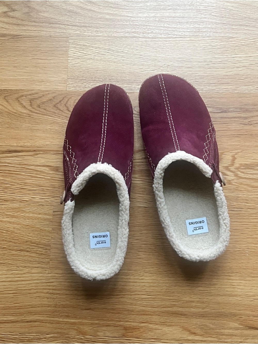Women's Earth Origins Aurora Johanna Mule Slippers Maroon Suede 9.5 W Like New